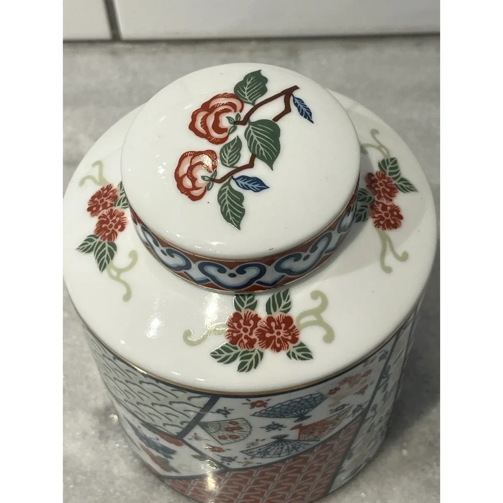 Mikado Tastesetter By Sigma HandPainted Porcelain Lidded GingerJar Japan-VTG